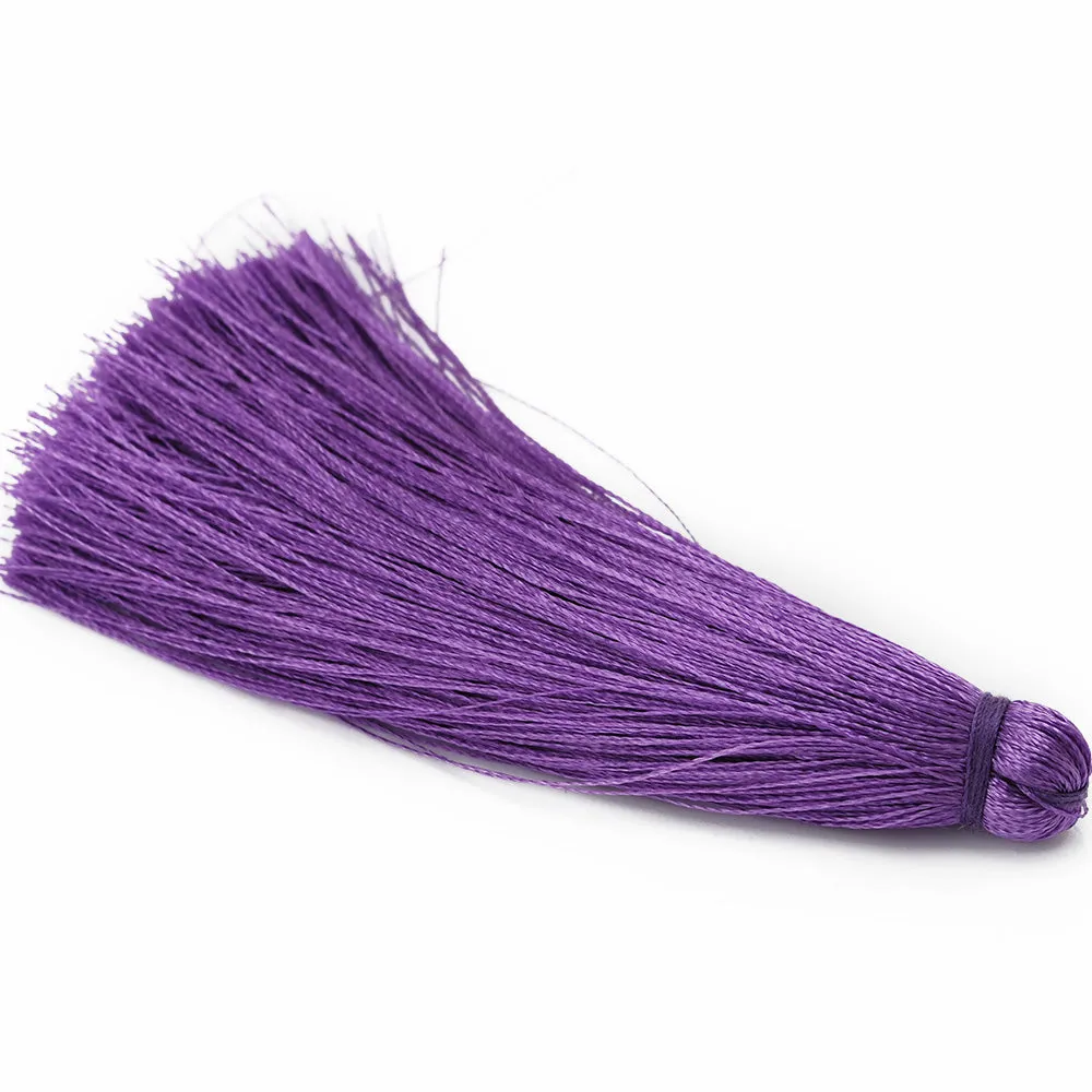 8cm Silky Tassels,Korea Handmade Long Jewelry Tassels,Purple Fashion Mala Necklace Tassels, 20pcs/lot