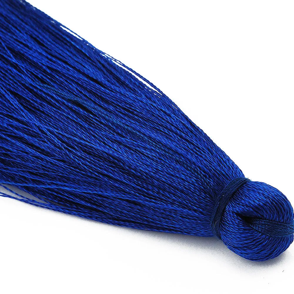 8cm Silky Tassels,Korea Handmade Long Jewelry Tassels,Sapphire blue Fashion Mala Necklace Tassels, 20pcs/lot