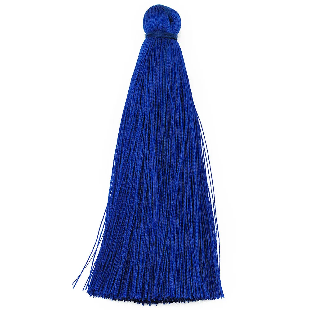 8cm Silky Tassels,Korea Handmade Long Jewelry Tassels,Sapphire blue Fashion Mala Necklace Tassels, 20pcs/lot