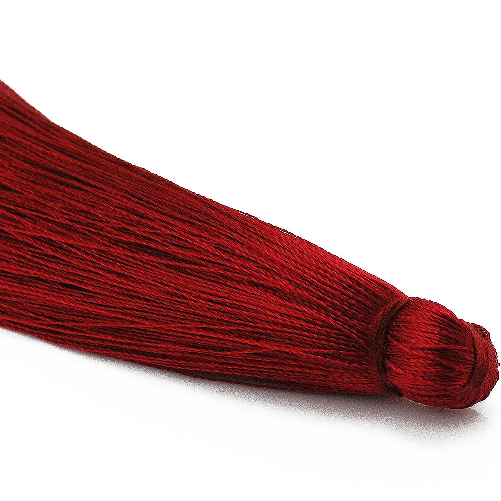 8cm Wine Red Silky Jewelry Tassels,Colorful Handmade Long Jewelry Making Tassels,Quality Fashion Tassels, 20pcs/lot