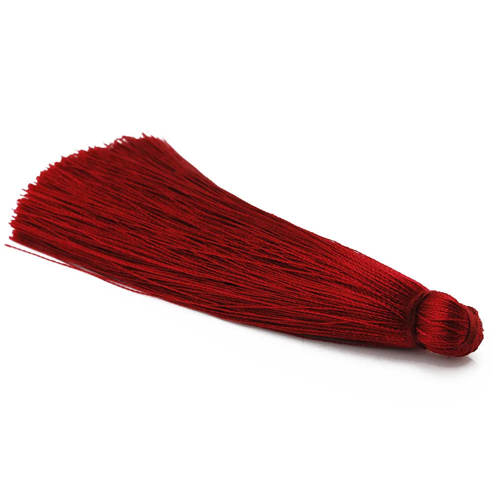 8cm Wine Red Silky Jewelry Tassels,Colorful Handmade Long Jewelry Making Tassels,Quality Fashion Tassels, 20pcs/lot