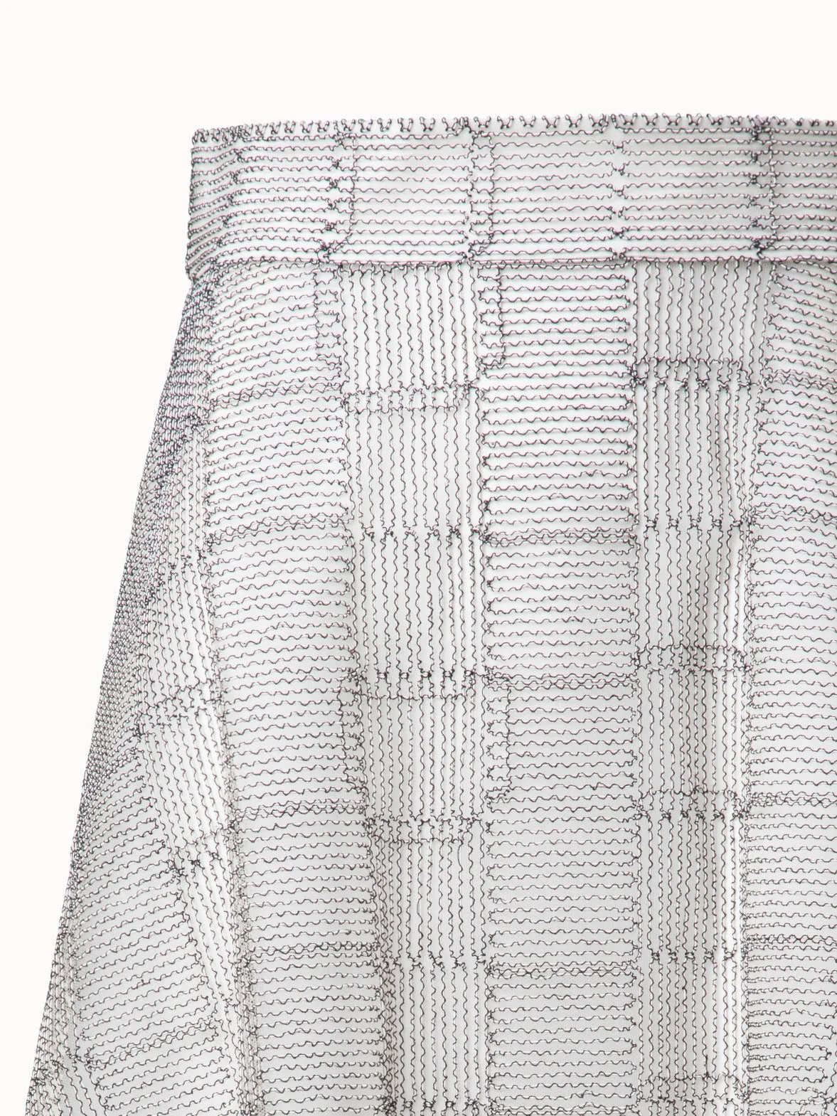 A-Line Square on Tulle Embroidery Midi Skirt