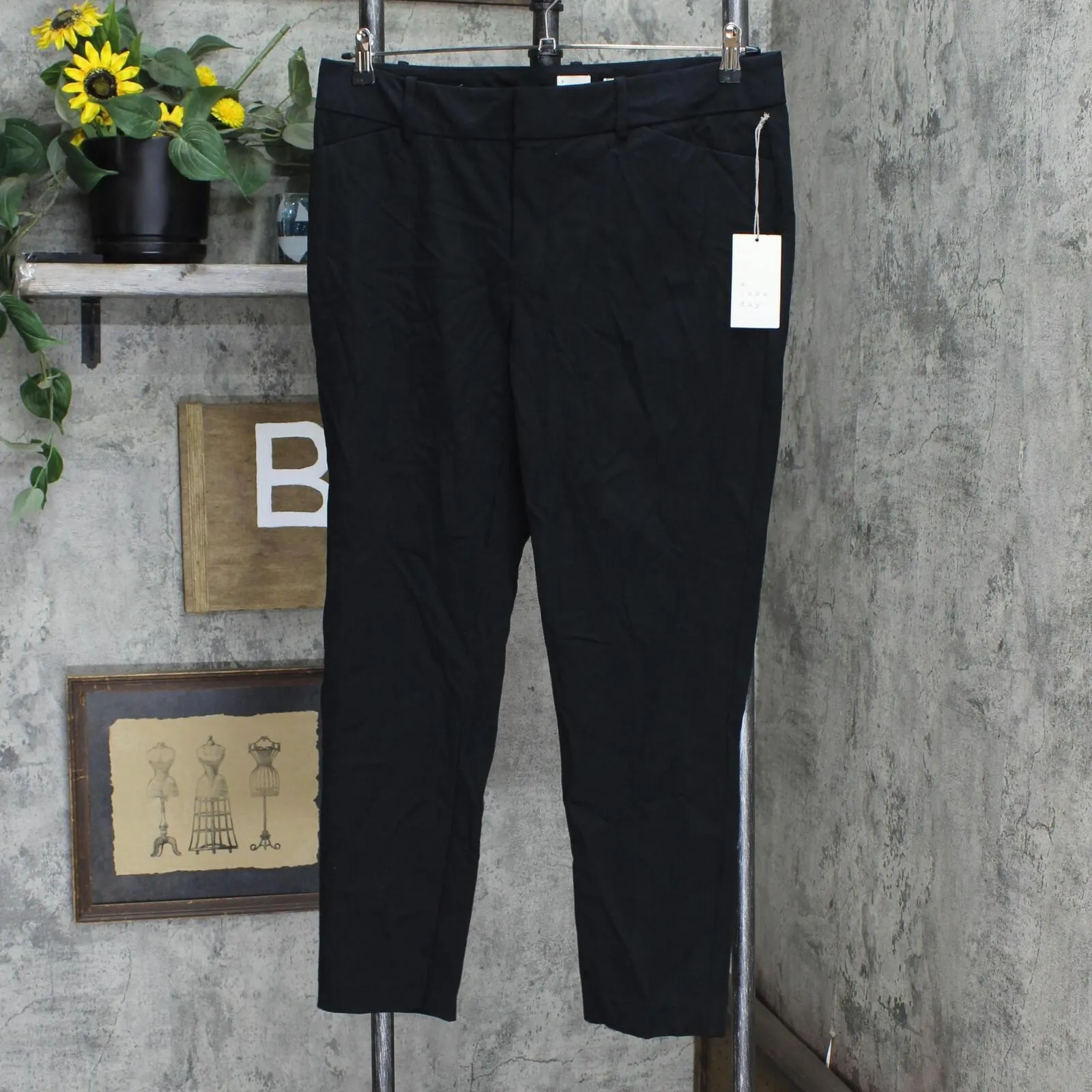 A New Day Women's Bi-Stretch Skinny High Rise Ankle Dress Pants 534491 Black 14