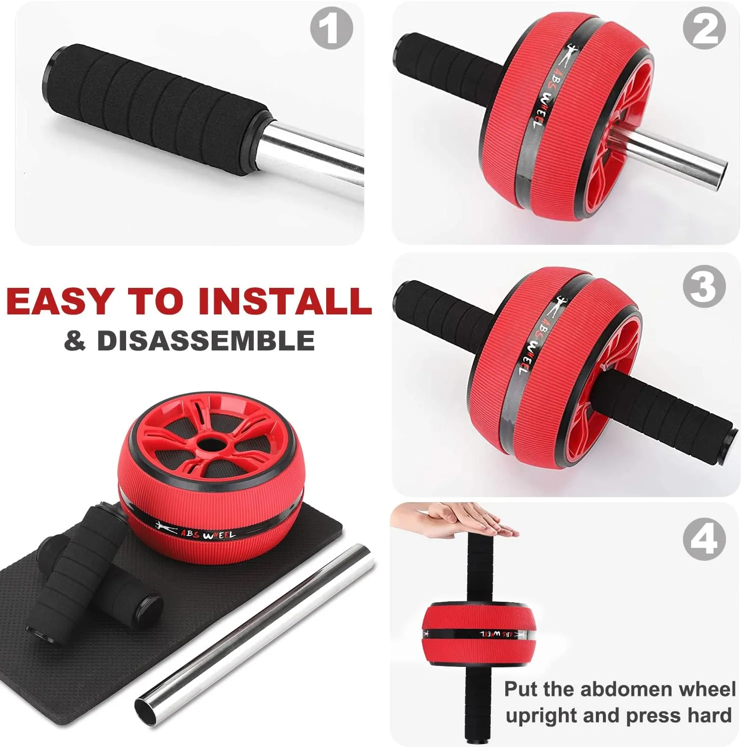 Ab Roller Wheel, Abs Workout Equipment for Abdominal & Core Strength Training