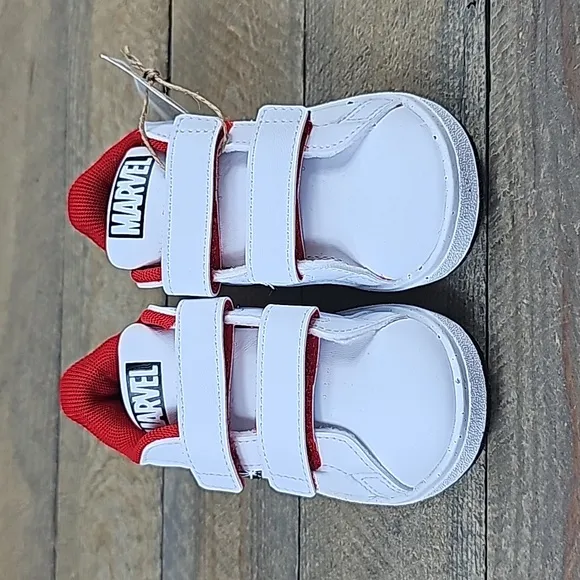 adidas Grand Court X Marvel Spiderman Shoes Toddlers White Black Red