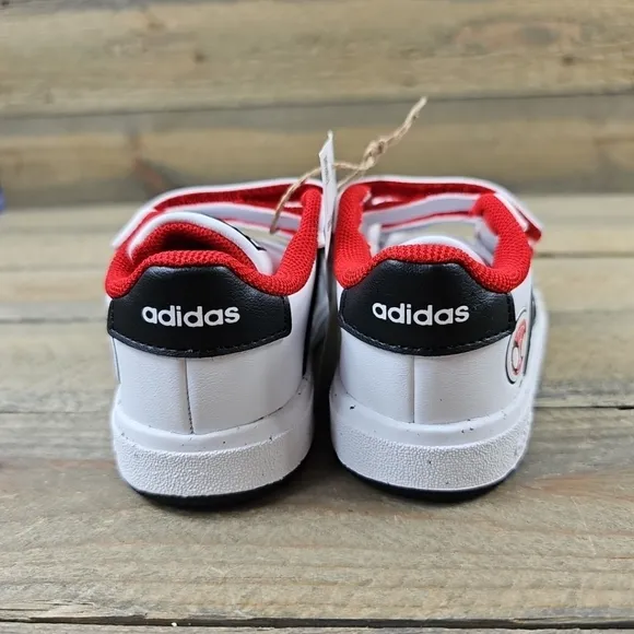 adidas Grand Court X Marvel Spiderman Shoes Toddlers White Black Red