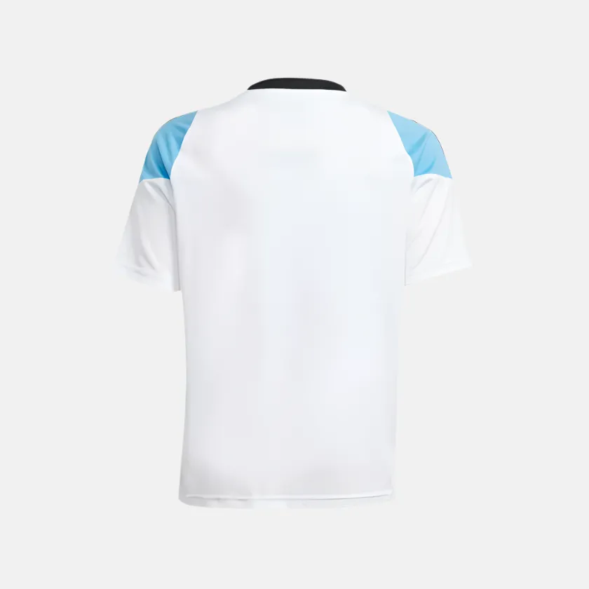 Adidas Messi Football Training Kids Unisex Jersey (5-16year)-White/Semi Blue Burst
