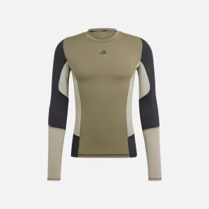 Adidas Techfit Colorblock Training Men's Training Long Sleeve T-shirt -Olive Strata/Olive Strata
