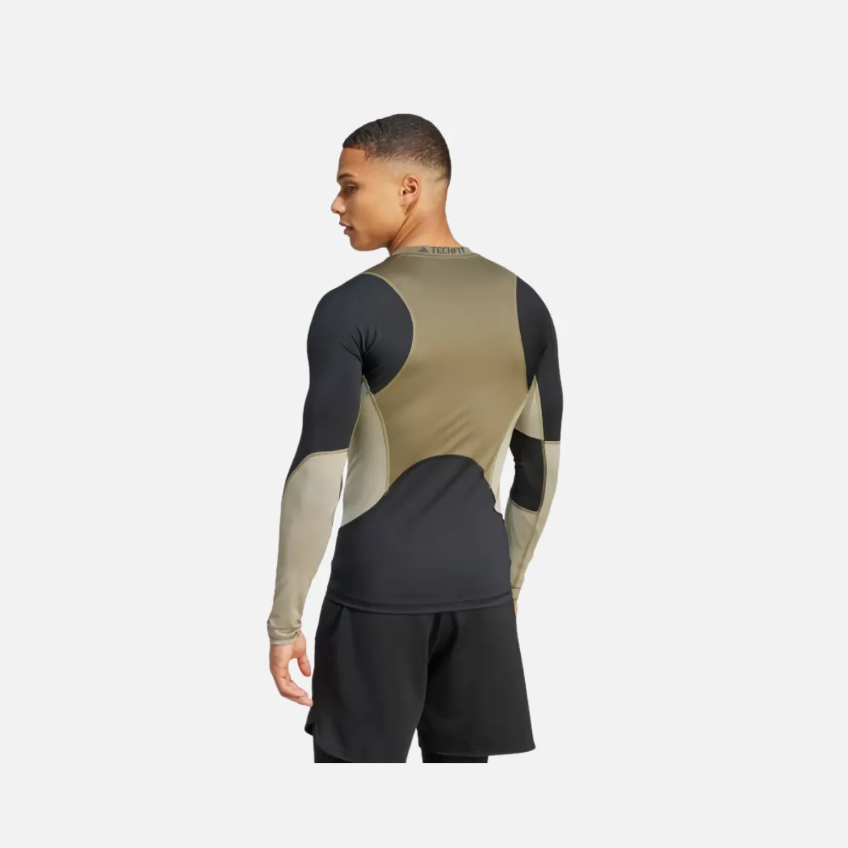 Adidas Techfit Colorblock Training Men's Training Long Sleeve T-shirt -Olive Strata/Olive Strata