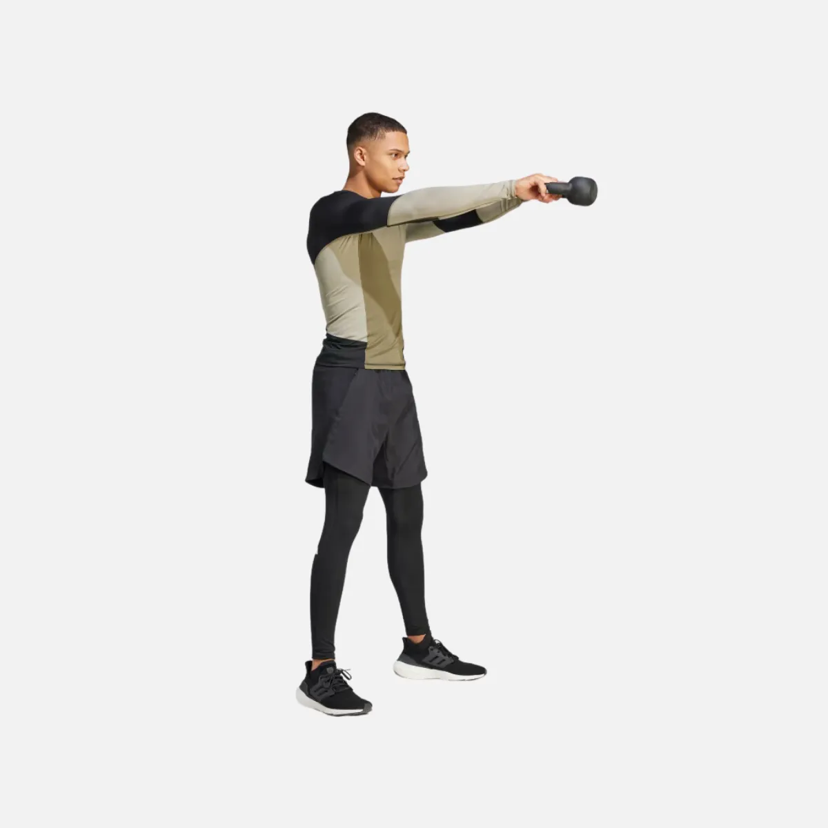 Adidas Techfit Colorblock Training Men's Training Long Sleeve T-shirt -Olive Strata/Olive Strata