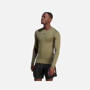 Adidas Techfit Training Long-Sleeve Men's Top -Olive Strata
