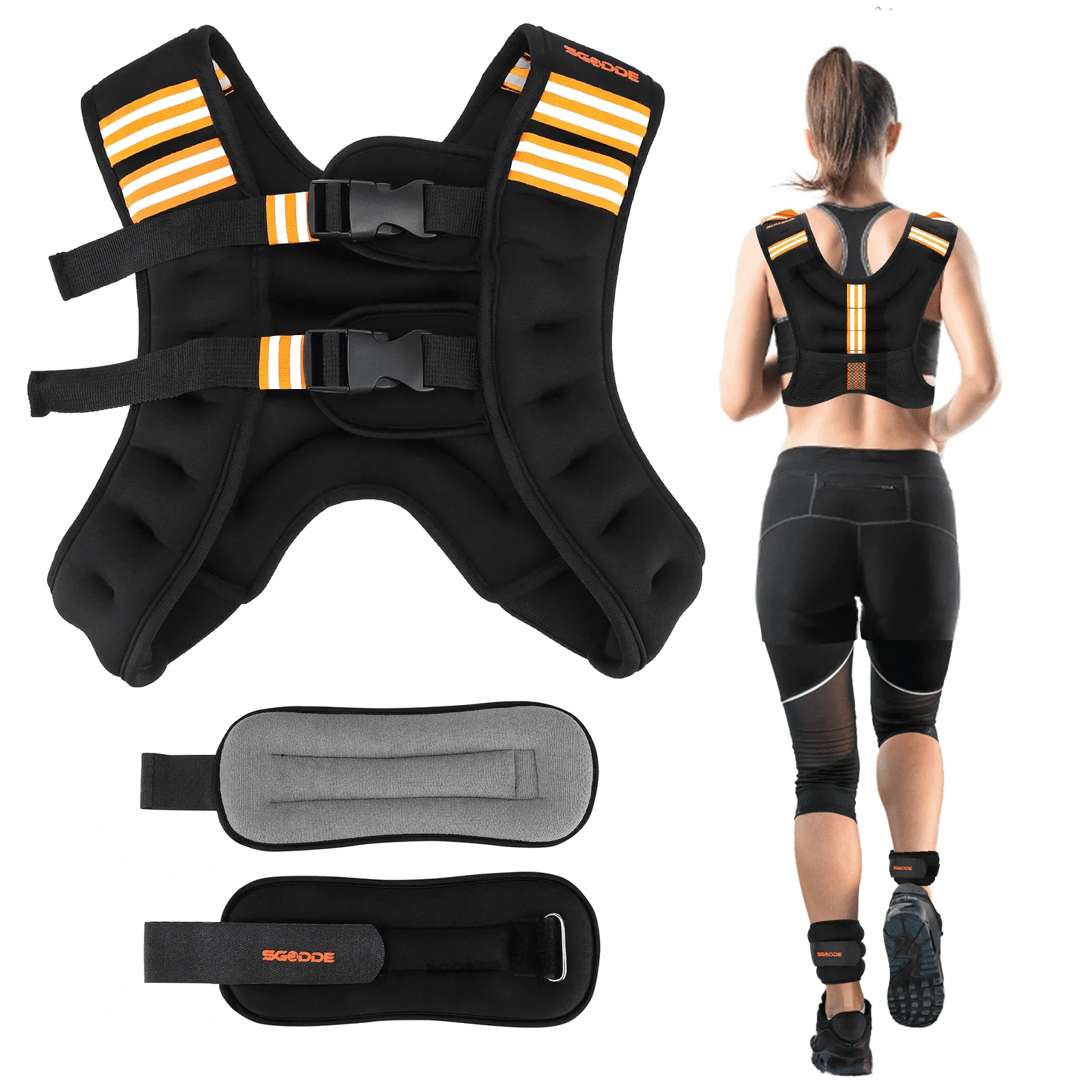 Adjustable Weighted Vest with Ankle Weight Strength Training