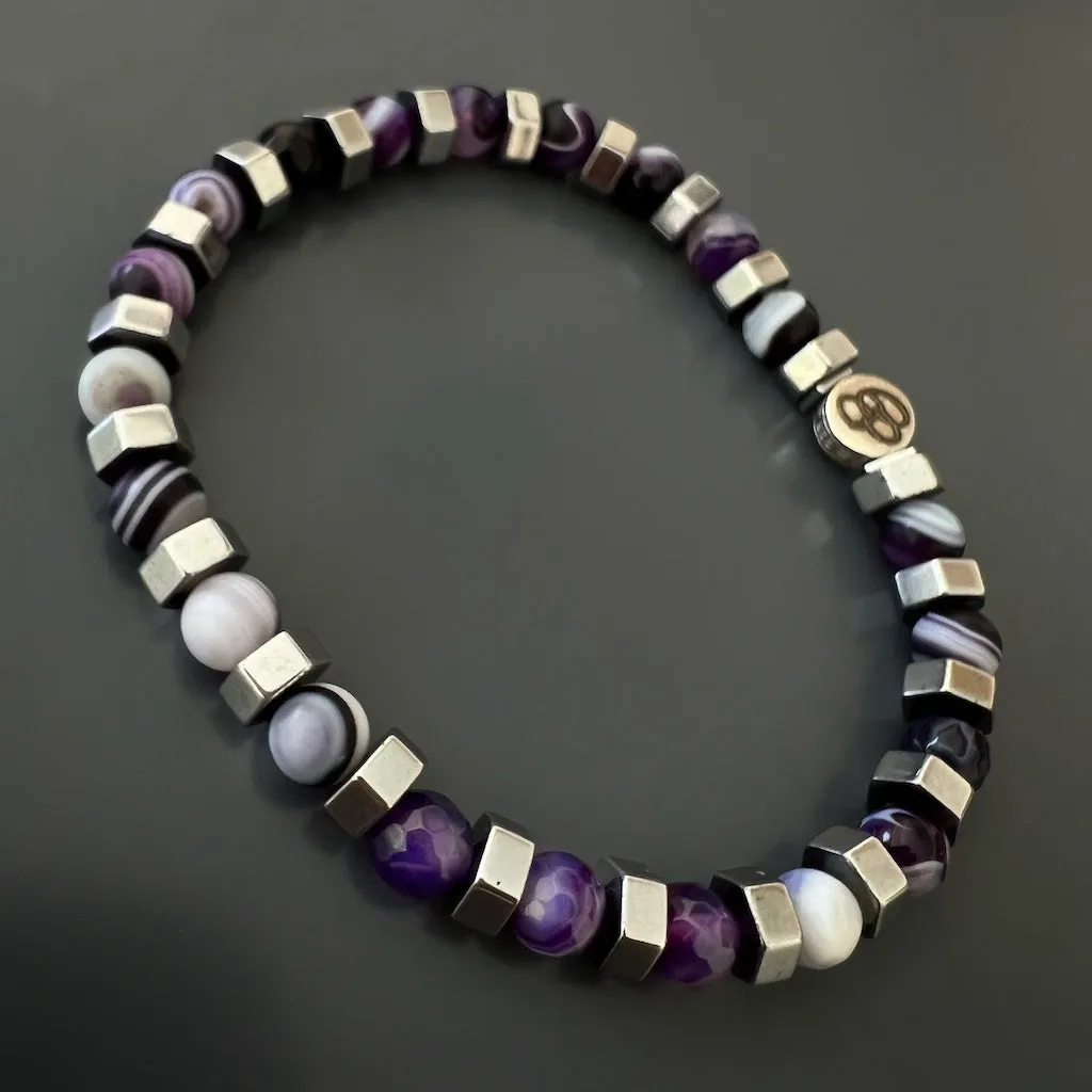 Agate Stone Aura Beaded Bracelet