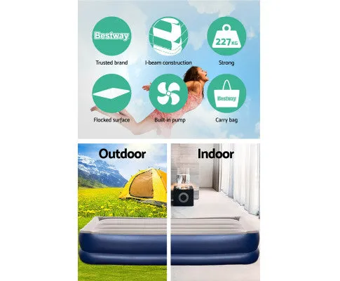Air Bed Beds Mattress Single Size Sleep Built-in Pump Camping Inflatable