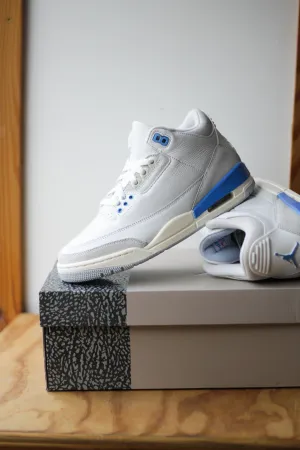 AIR JORDAN 3 RETRO "SUMMIT WHITE/HYDROGEN BLUE-LEGEND BLUE"