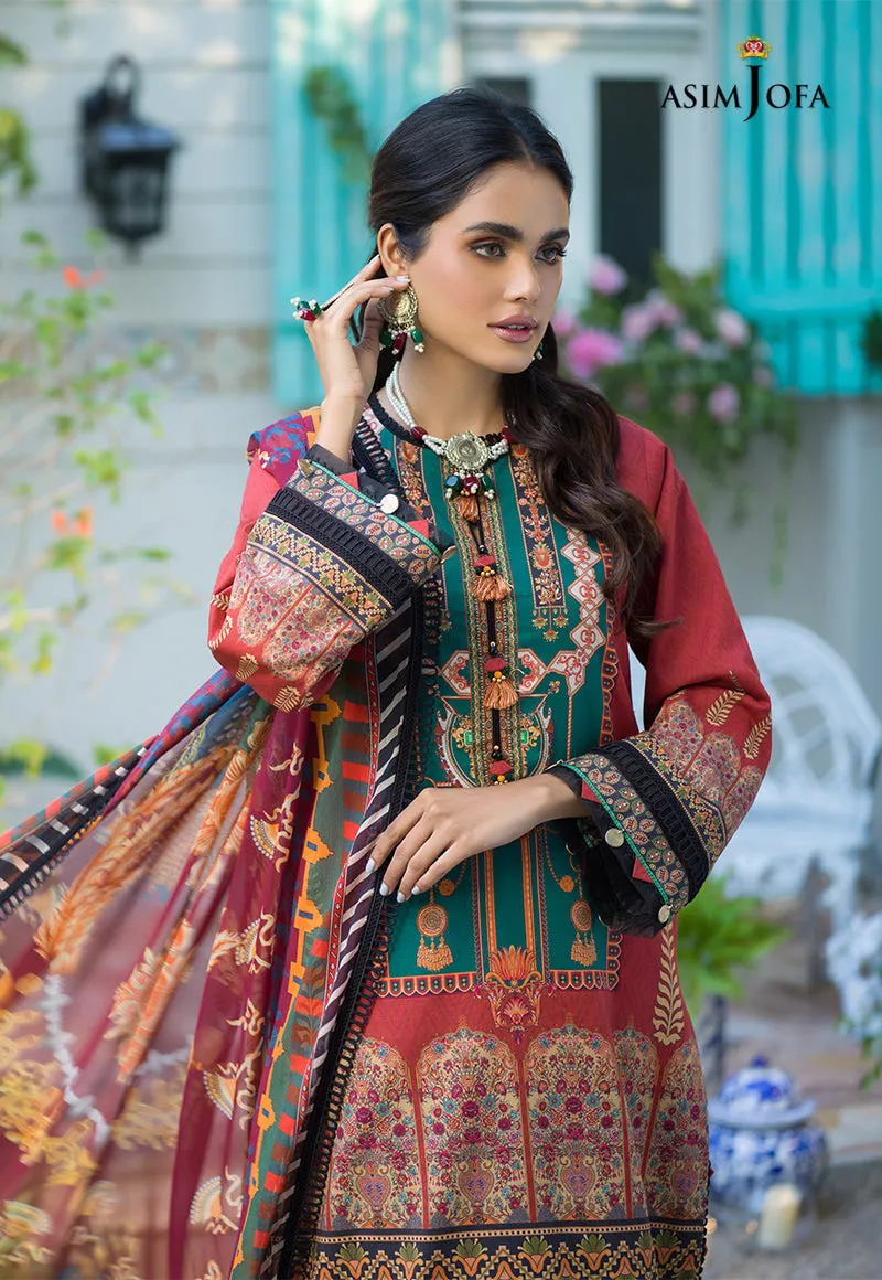AJPR-12 | Asim Jofa Prints Rania Collection 2022 | Unstitched Embroidered Lawn Suits