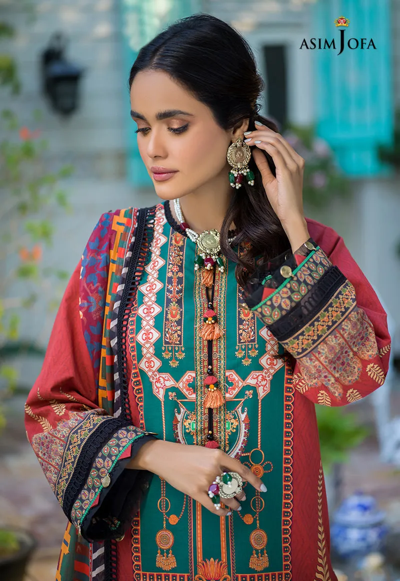 AJPR-12 | Asim Jofa Prints Rania Collection 2022 | Unstitched Embroidered Lawn Suits