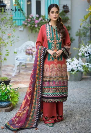 AJPR-12 | Asim Jofa Prints Rania Collection 2022 | Unstitched Embroidered Lawn Suits