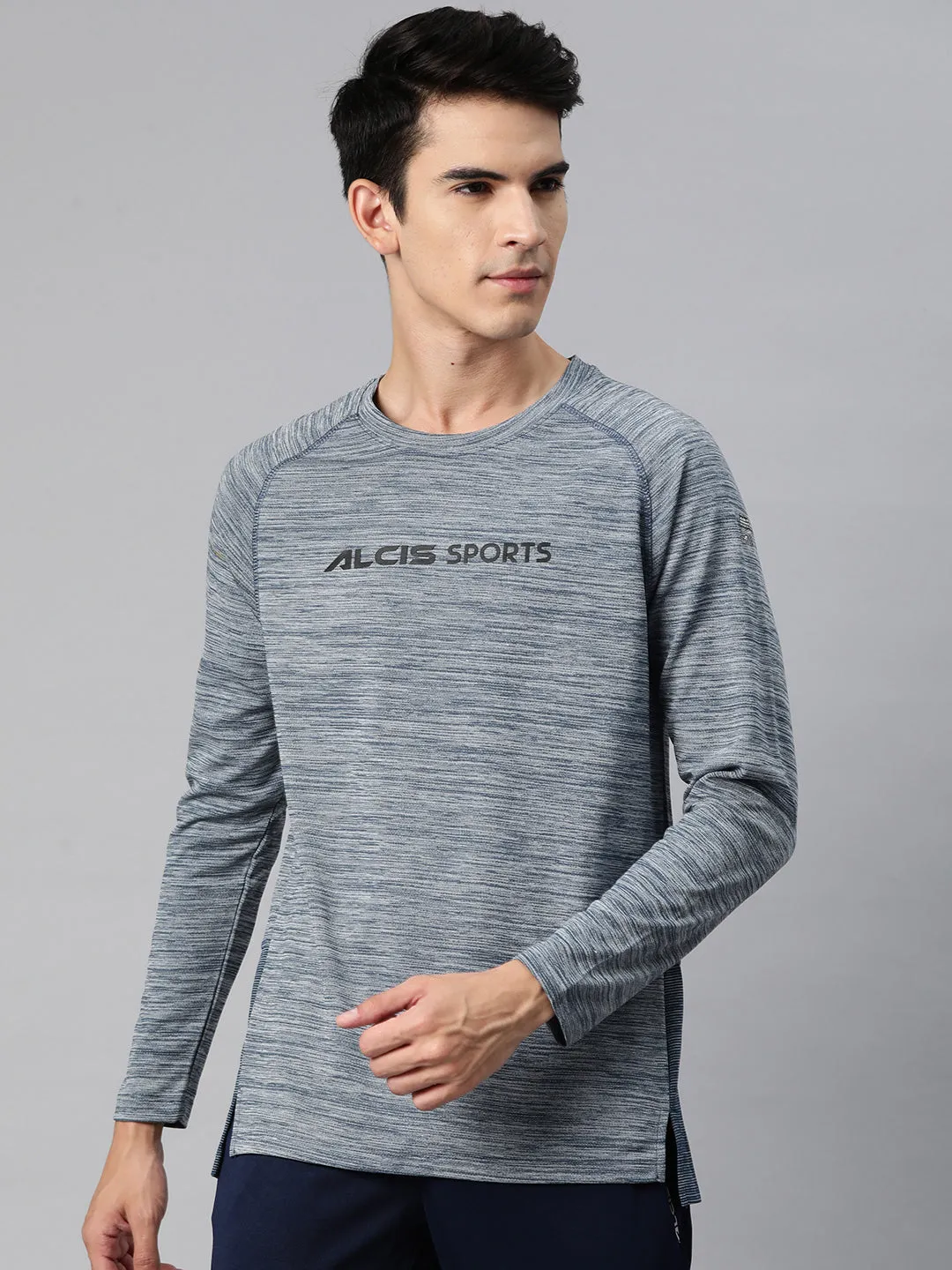 Alcis Men Brand Logo Printed Anti Static Slim Fit T-shirt