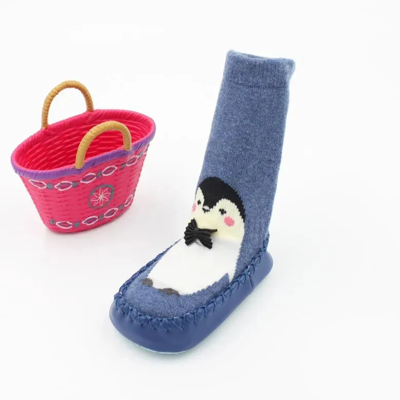 Animal anti-slip Sock Shoes for kids: Thick Terry Cotton with Rubber Soles