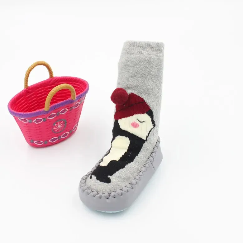 Animal anti-slip Sock Shoes for kids: Thick Terry Cotton with Rubber Soles