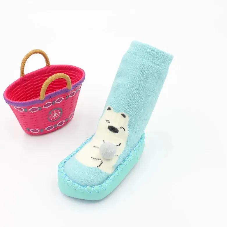 Animal anti-slip Sock Shoes for kids: Thick Terry Cotton with Rubber Soles