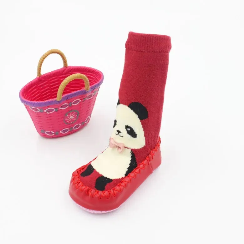 Animal anti-slip Sock Shoes for kids: Thick Terry Cotton with Rubber Soles