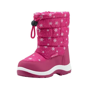 Apakowa Girls Winter Snow Boots with Side Zipper for Toddler/Little Kid-DJFSJXN-H3304-peach