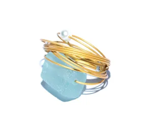 Aquamarine Crystal Ring