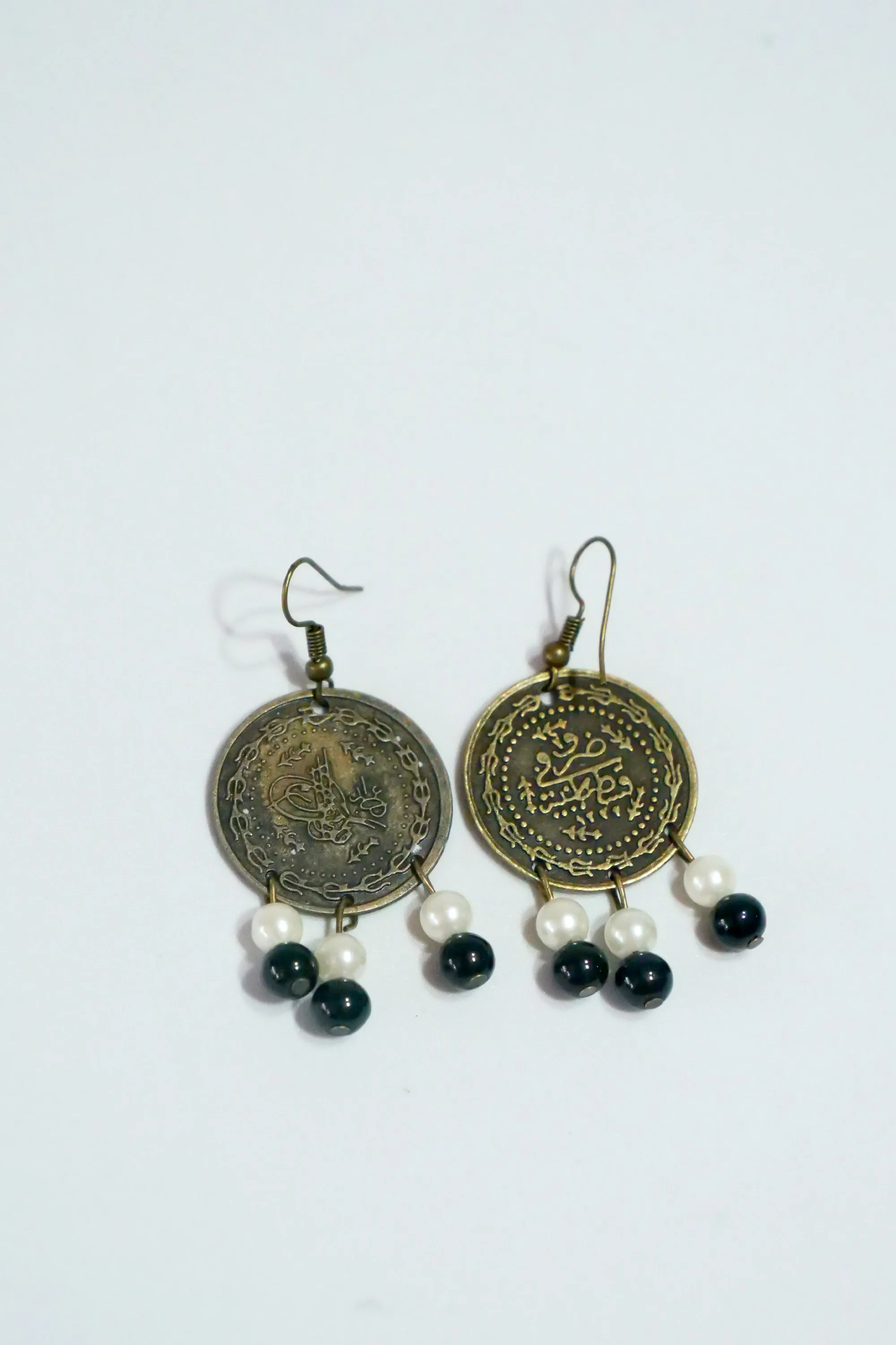 As Old As Time Engraved Coin Drop Earrings