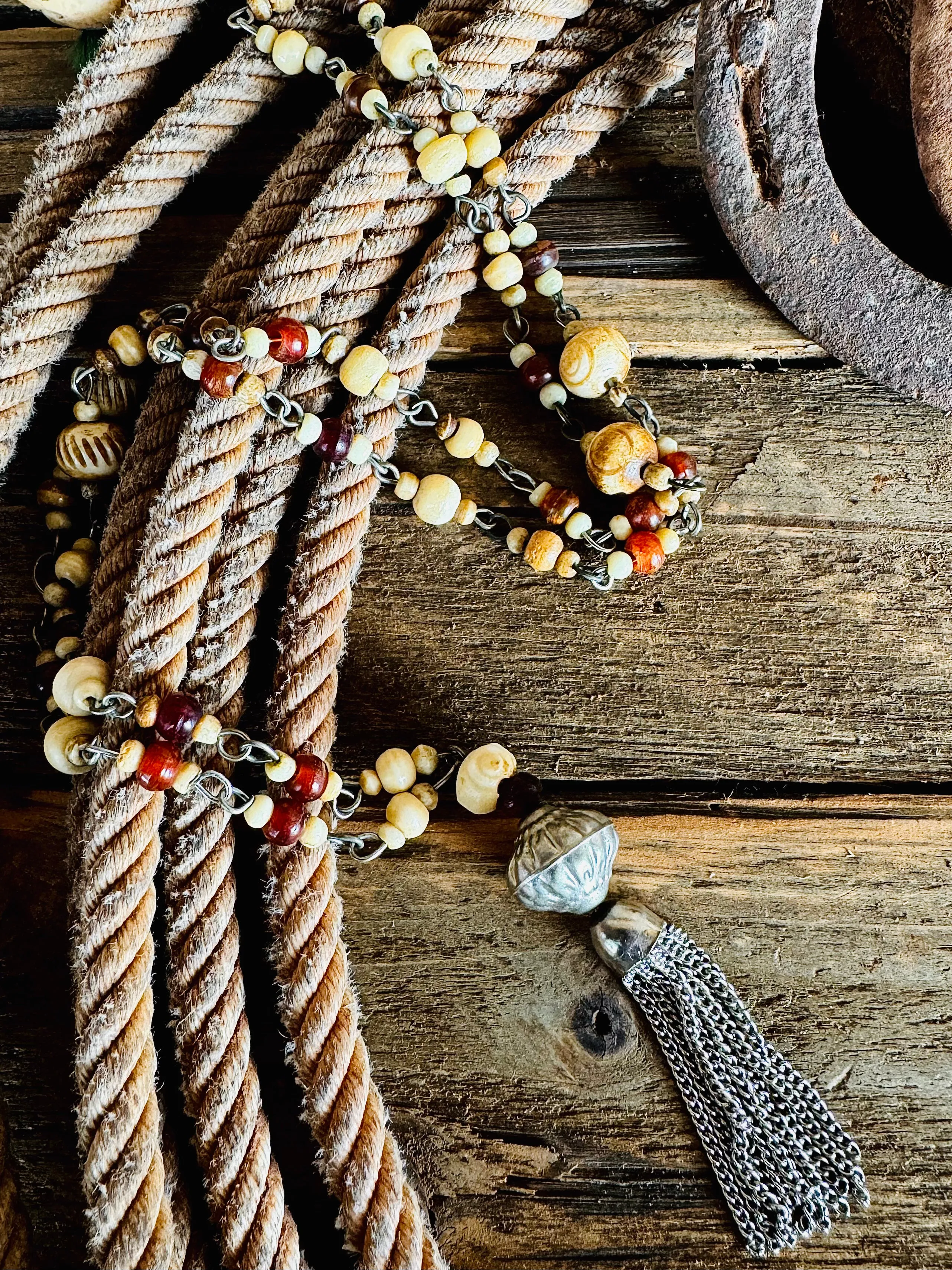 Ashlee Beaded Tassel Necklace