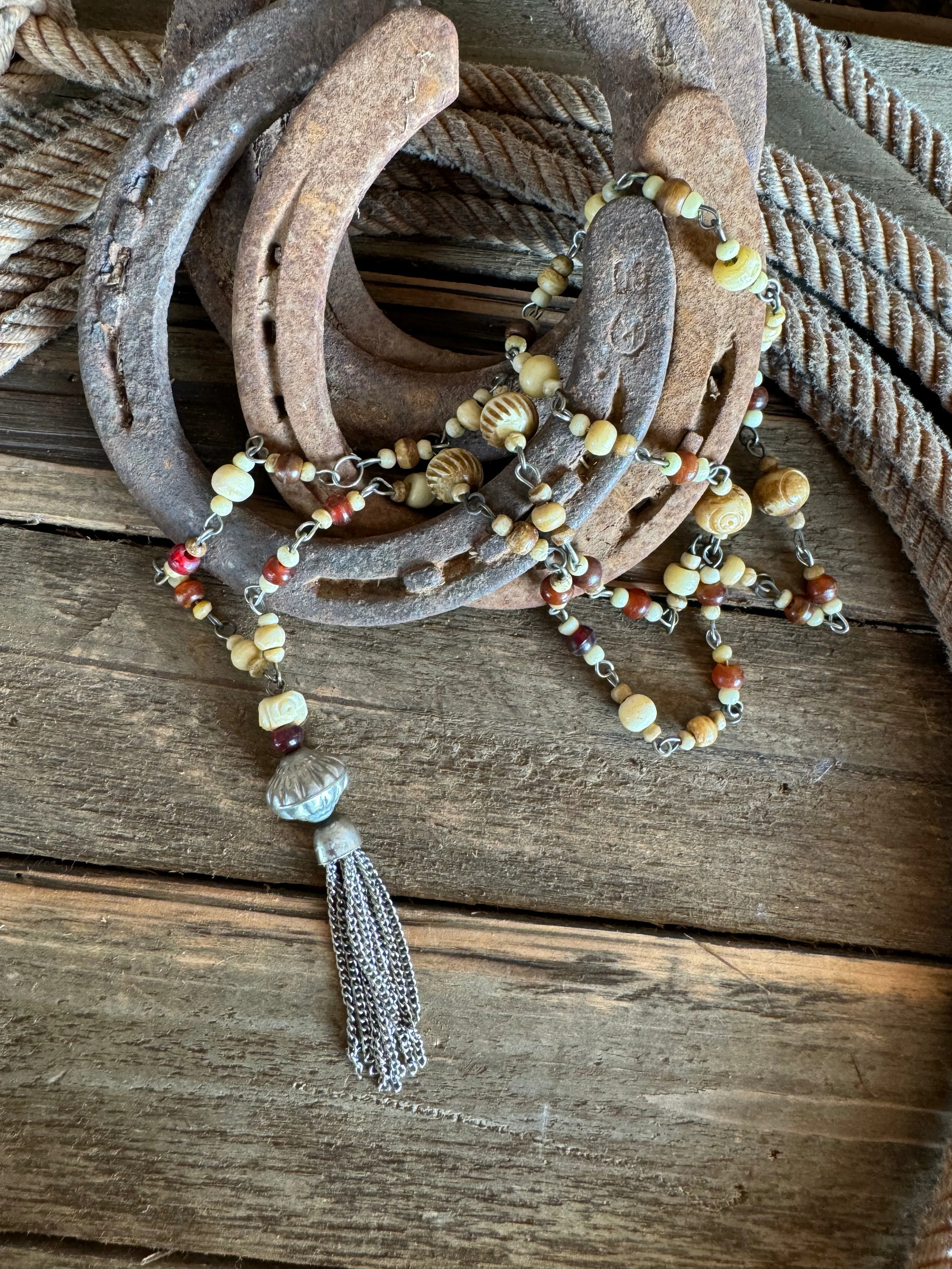 Ashlee Beaded Tassel Necklace