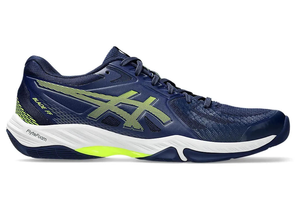Asics Blade FF Badminton Shoes | Blue Expanse/Safety Yellow