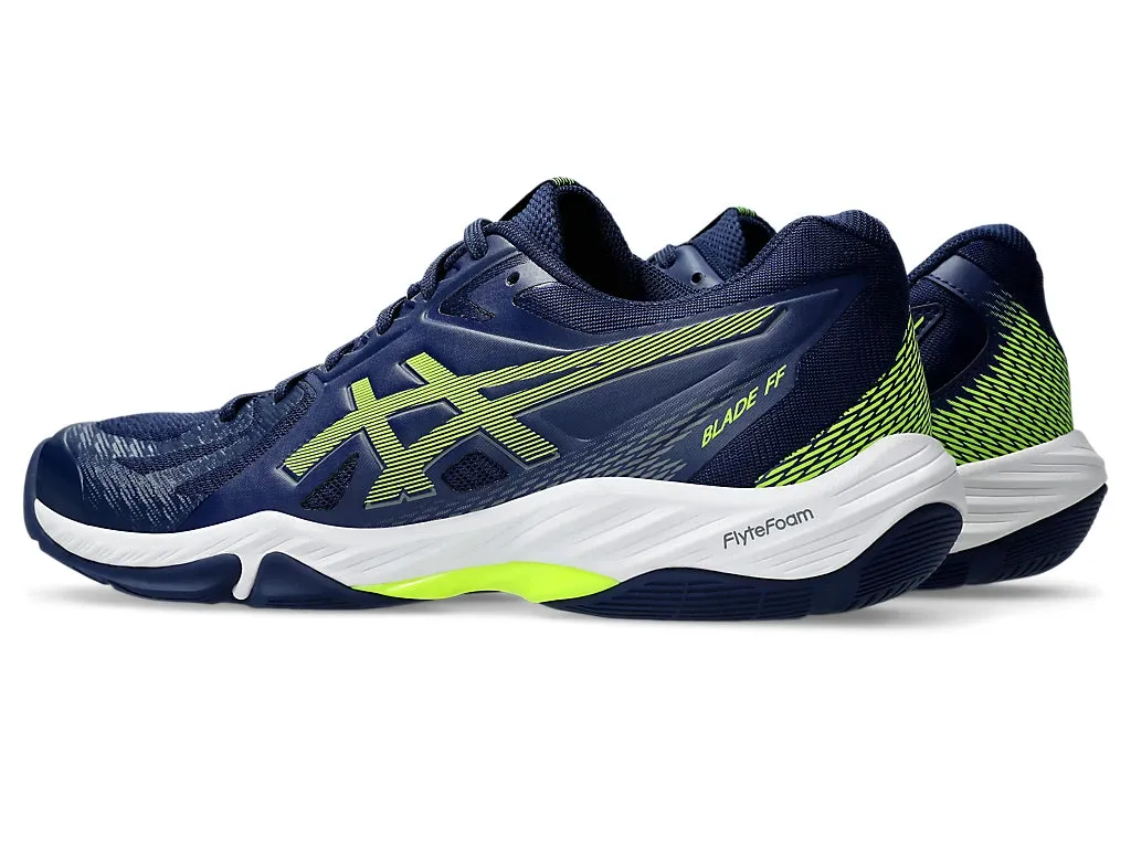 Asics Blade FF Badminton Shoes | Blue Expanse/Safety Yellow