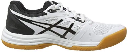 ASICS Women's Upcourt 4 White/Black Indoor Court Shoes-7 UK (40.5 EU) (9 US) (1072A055)