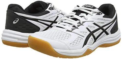 ASICS Women's Upcourt 4 White/Black Indoor Court Shoes-7 UK (40.5 EU) (9 US) (1072A055)
