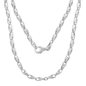 Auto Parent - Men's 14k White Gold Handmade Fashion Link Necklace 20" 3.25mm 19.5 grams