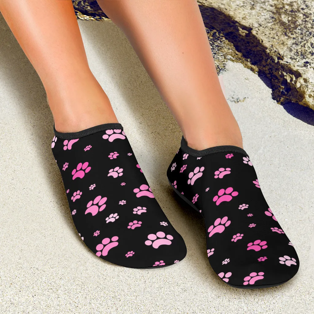 Beach Shoes - Pink Paw Print