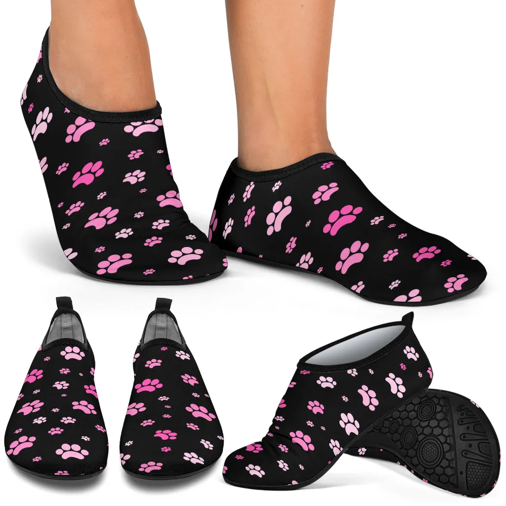 Beach Shoes - Pink Paw Print