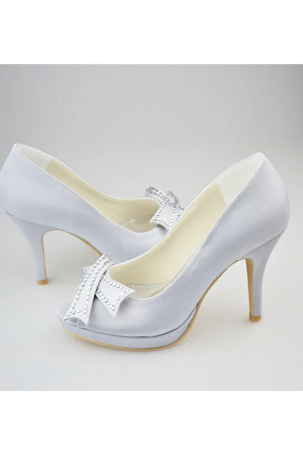 Beautiful Pink Beaded High Heel Peep Toe Girly Party Shoes S100