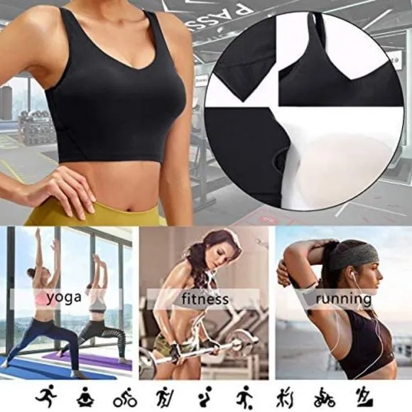 Becfort Women's Sports Bra Underwear Yoga wear Crop Tank Tops Gym Fitness wear