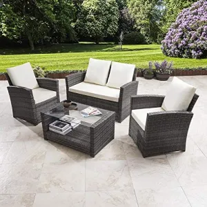 BIG 4PC Rattan Furniture (MIXED GREY)