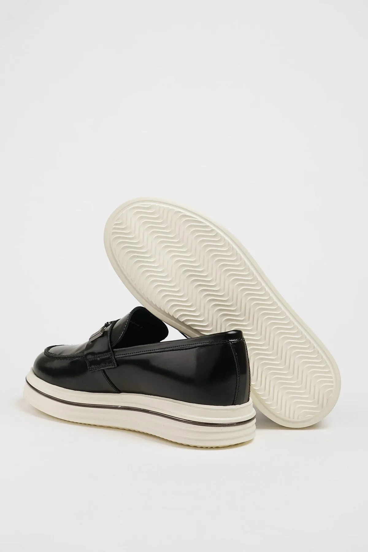 Black Calf Buckle Slip-on