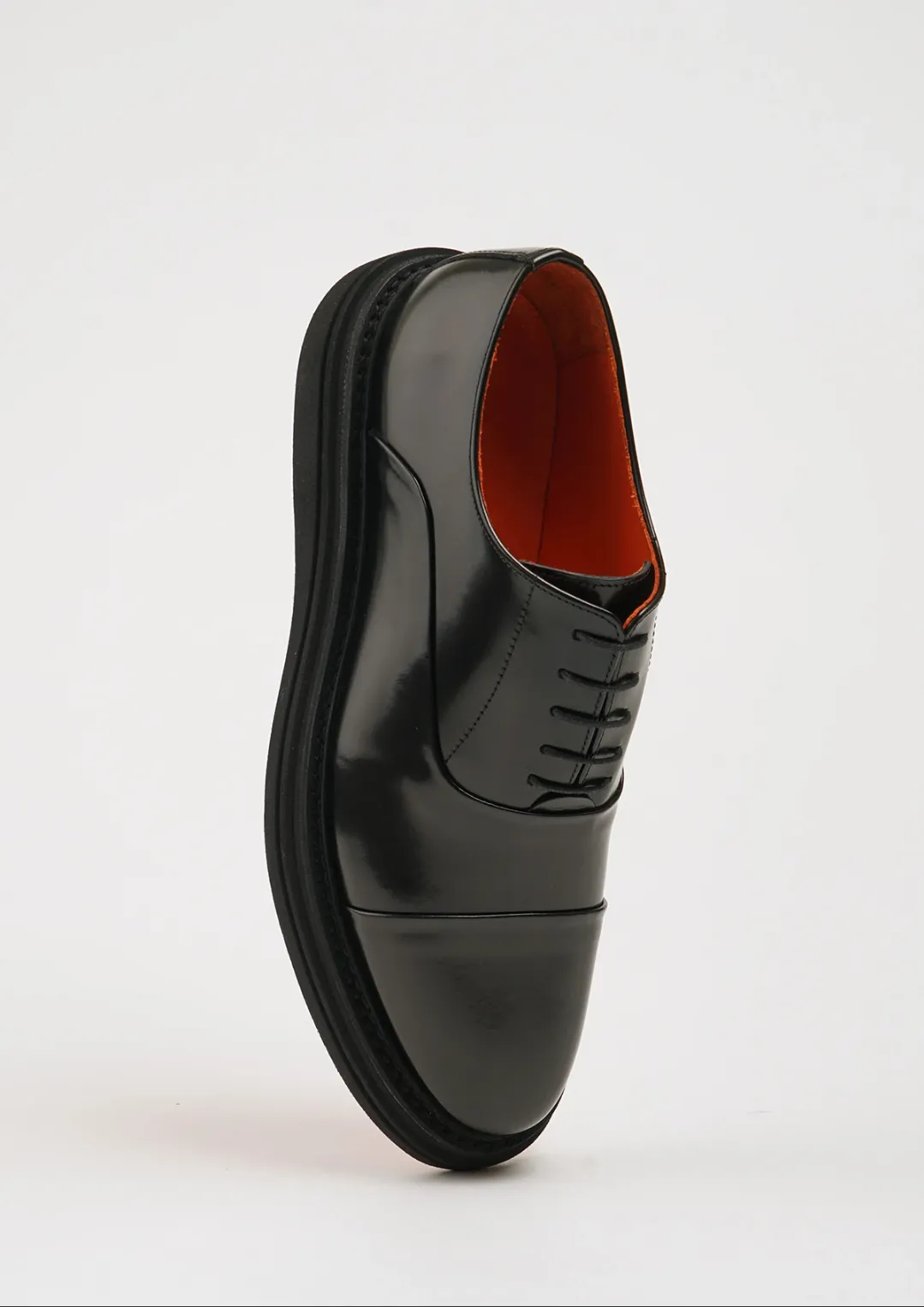 Black Calf Captoe Laces Shoes