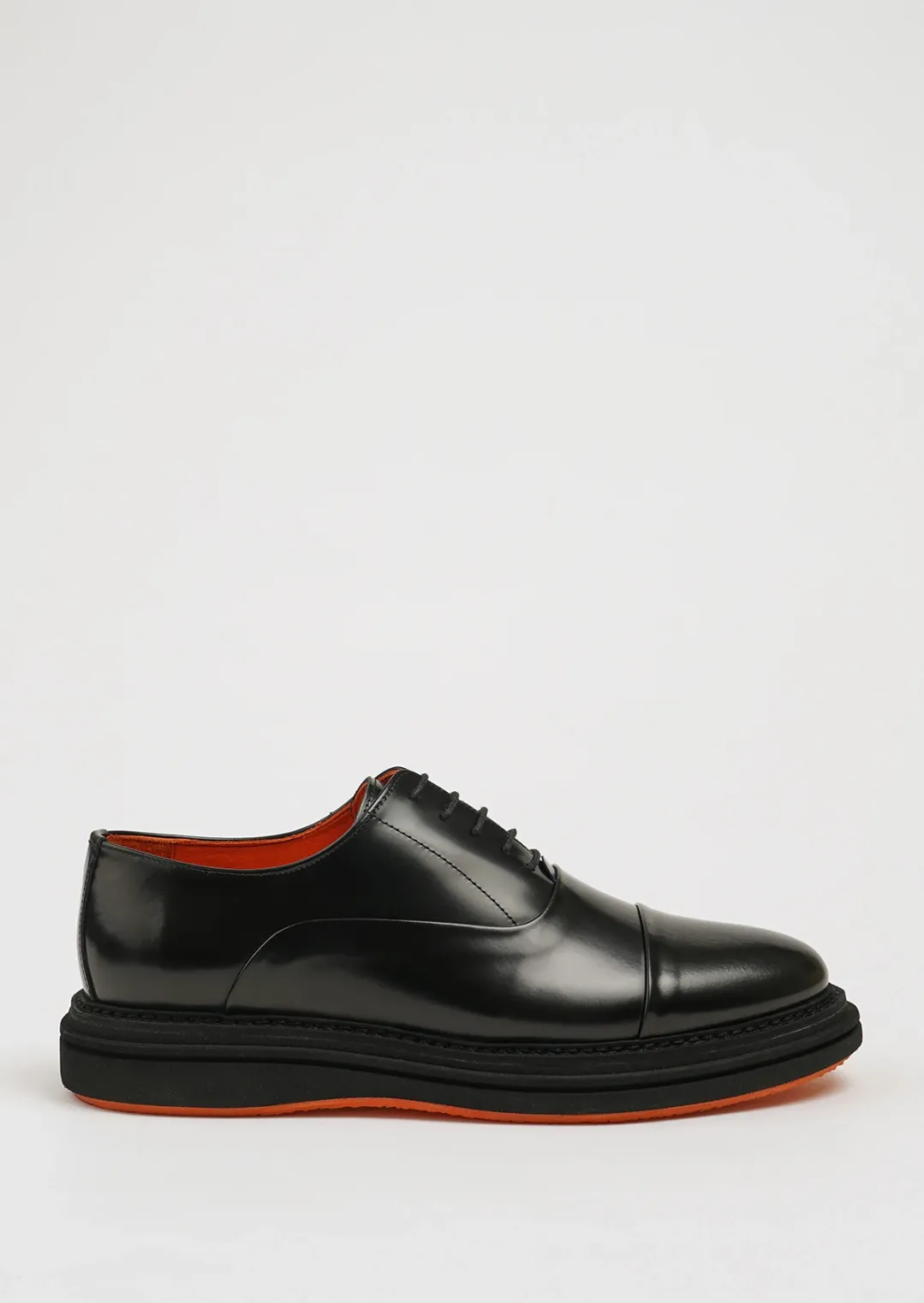 Black Calf Captoe Laces Shoes