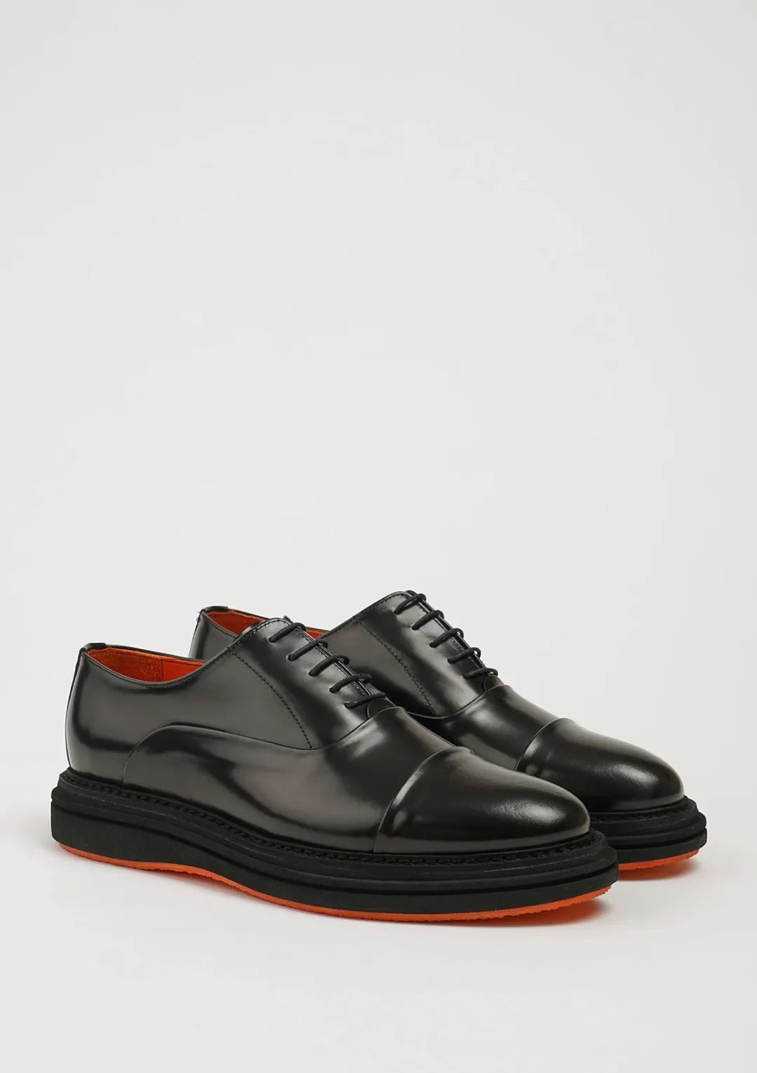 Black Calf Captoe Laces Shoes