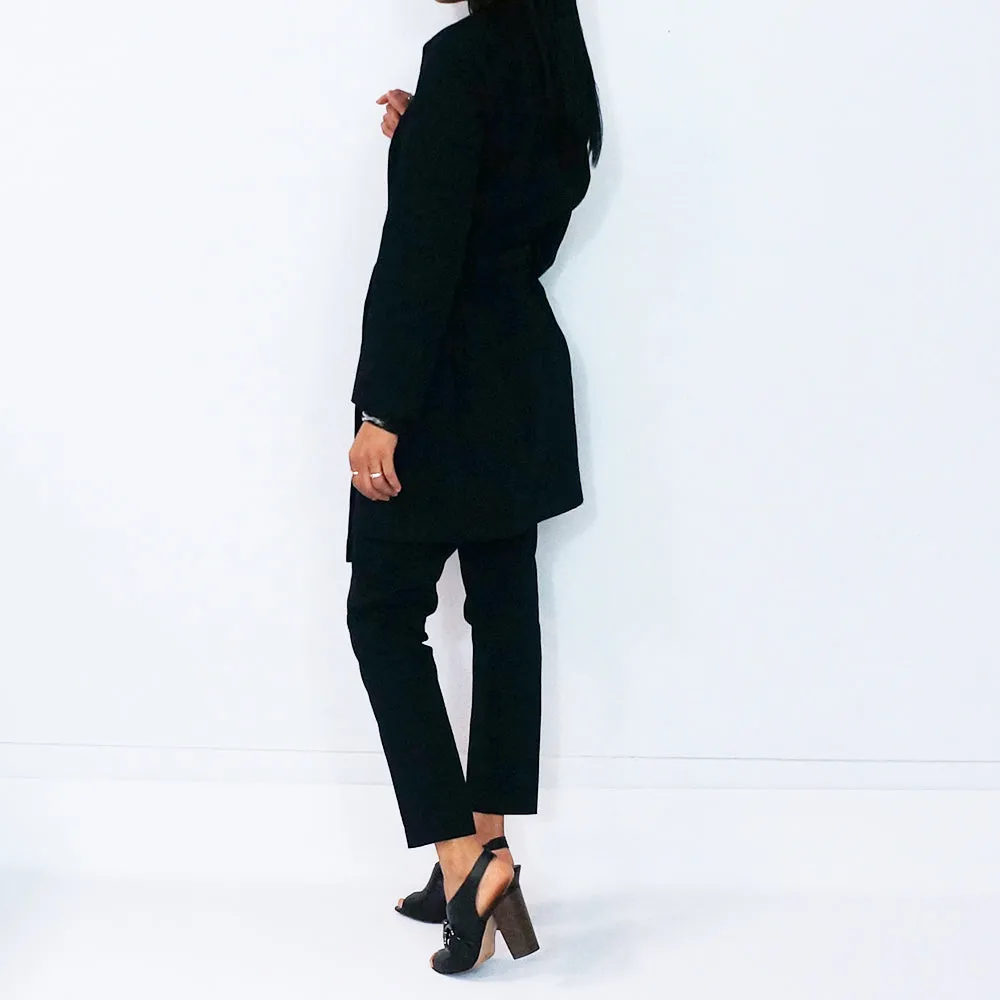 Black Cotton Long Sleeves Jacket | ALPHONSINA