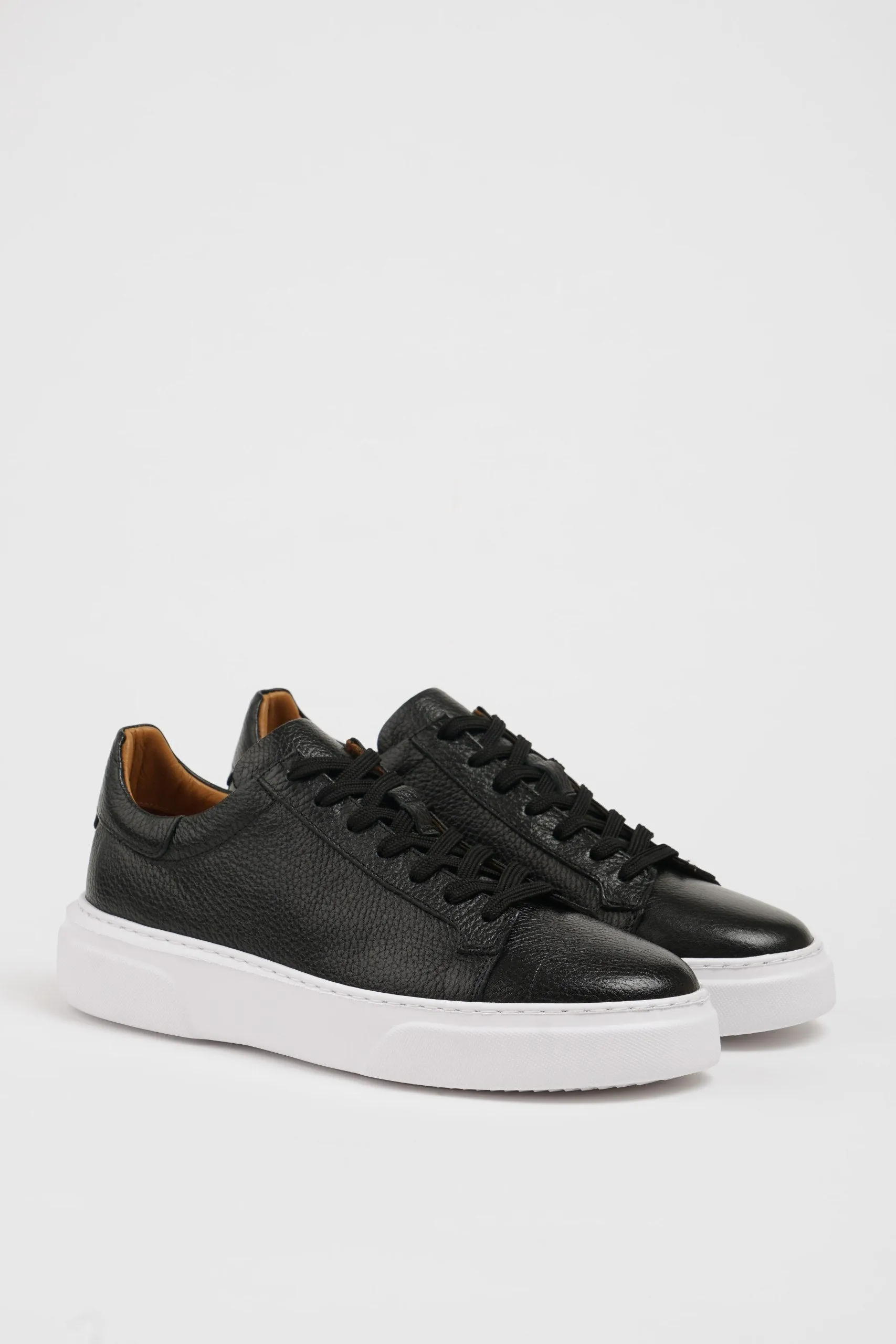 Black Milled Leather Sneakers SD-036