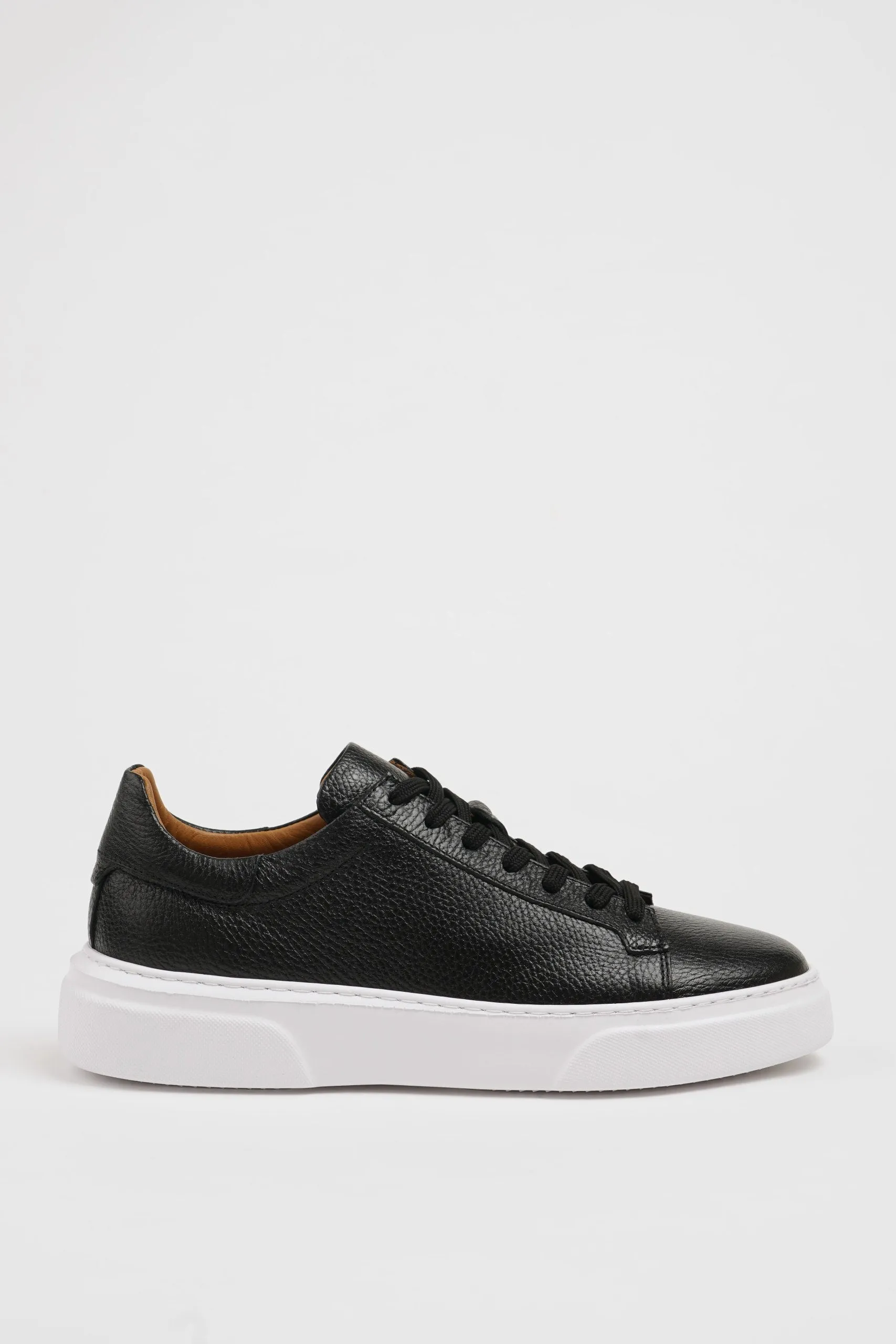 Black Milled Leather Sneakers SD-036