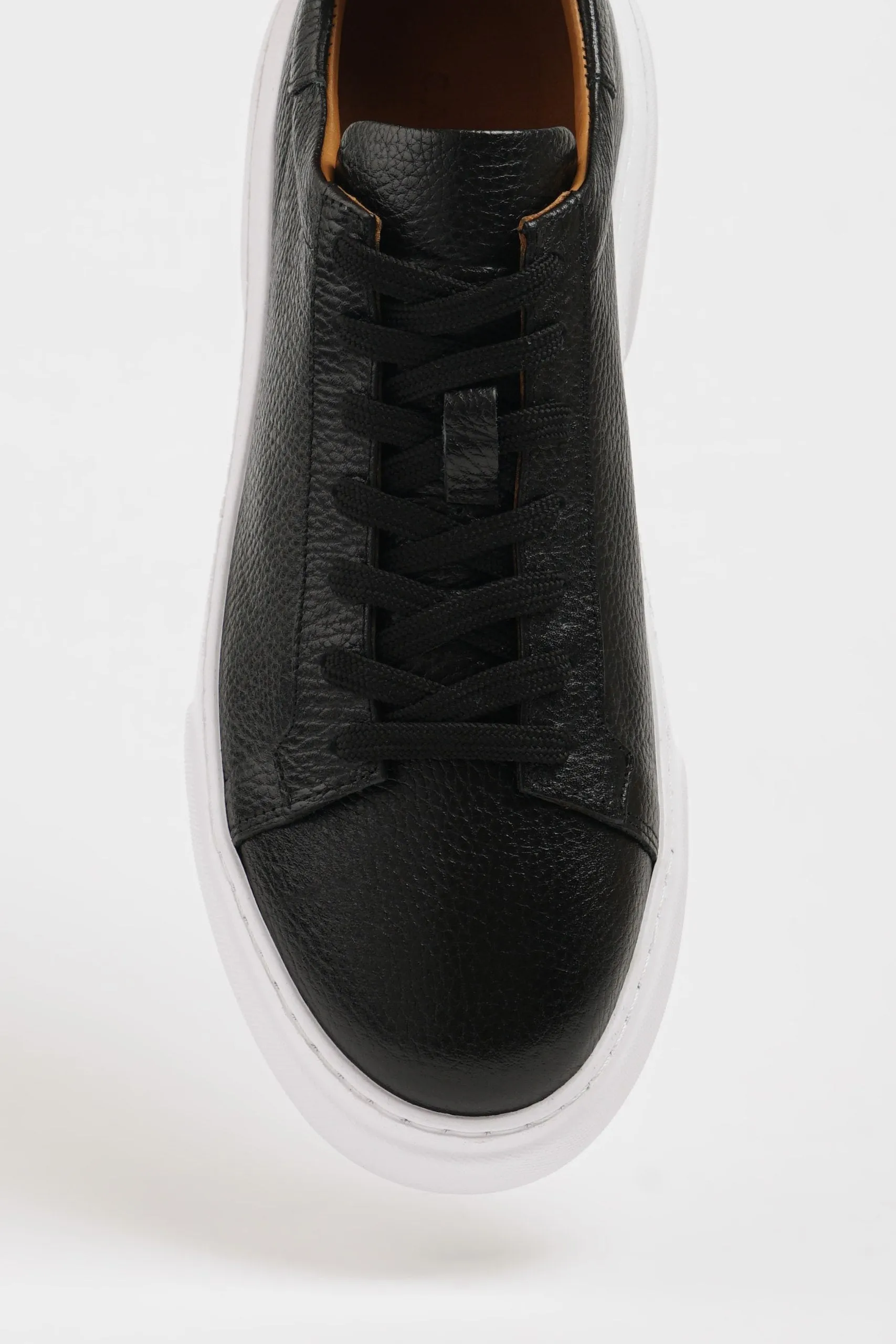 Black Milled Leather Sneakers SD-036